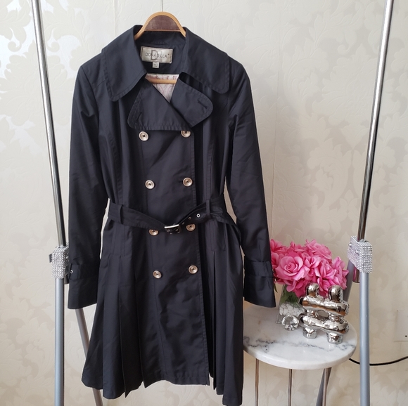 Linea Donatella Jackets & Blazers - DONATELLA Vintage Black Pleated Skirt Trench Coat